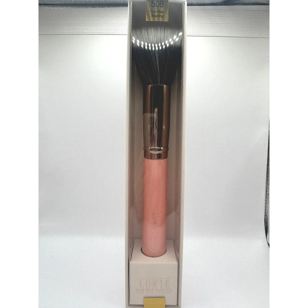 Luxie 508 Duo Fiber Stippling Brush Rose Gold NIB